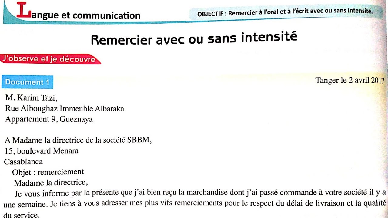 remercier avec ou sans intensité page 38| langue et communication| Passerelle 3.AC