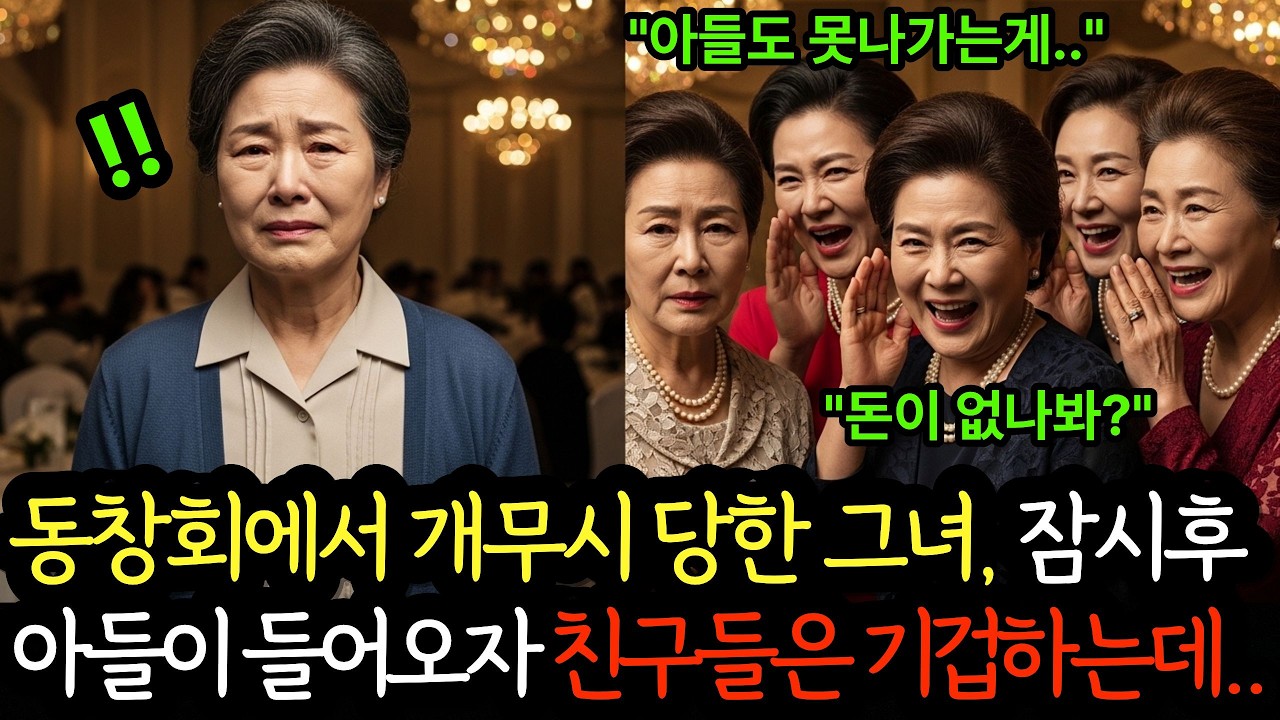 동창회에서 개무시 당한 그녀, 잠시후 아들이 들어오자 친구들은 기겁하는데...