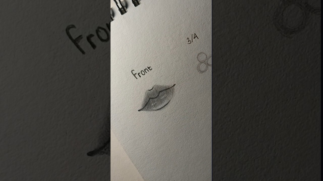 Как нарисовать губы с помощью трех углов✏️ #рисунок #урок #какрисовать #губы #искусство