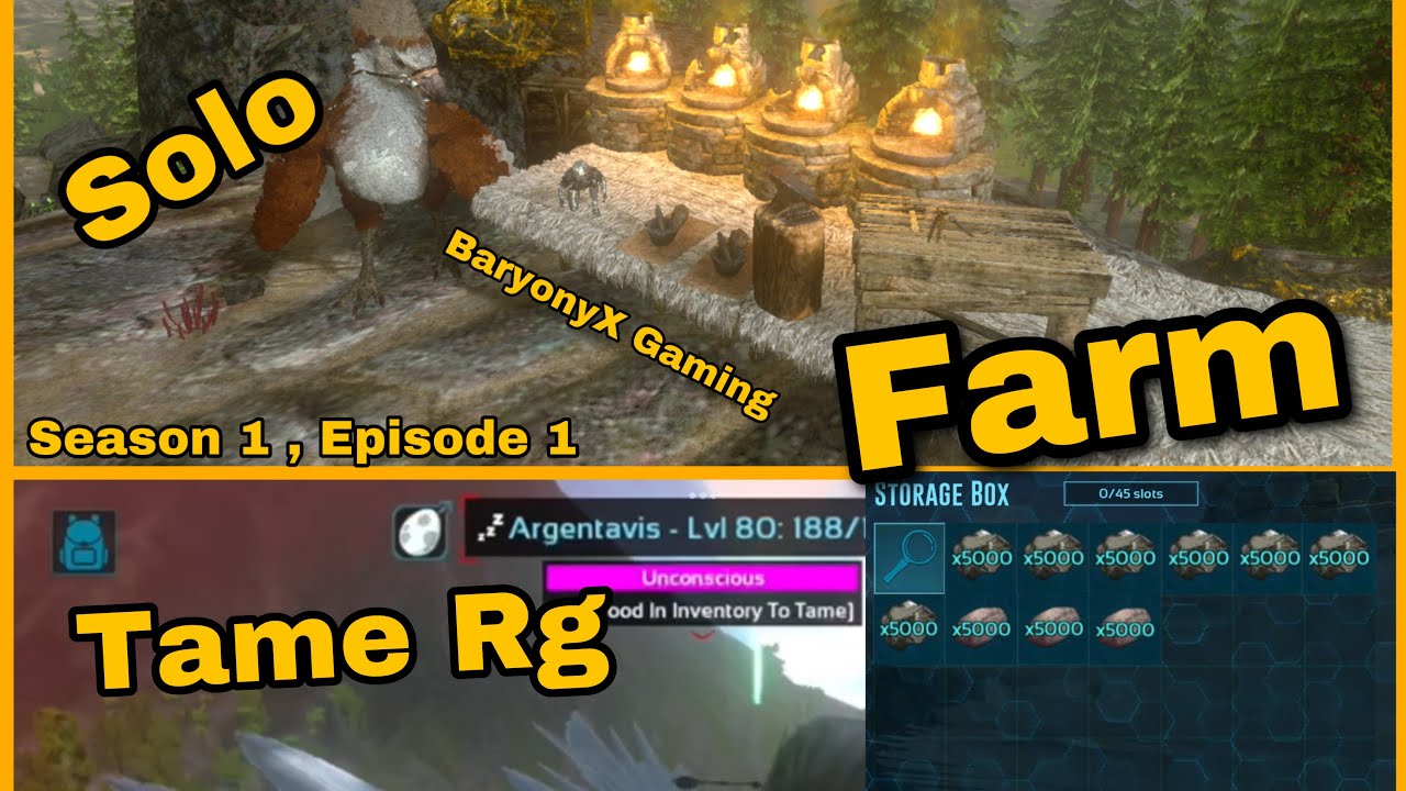 ( Ark Mobile ) Solo 🔥 Fresh Start 🔥 Farm 😋 Tame Rg 🔥 Im Back 😊