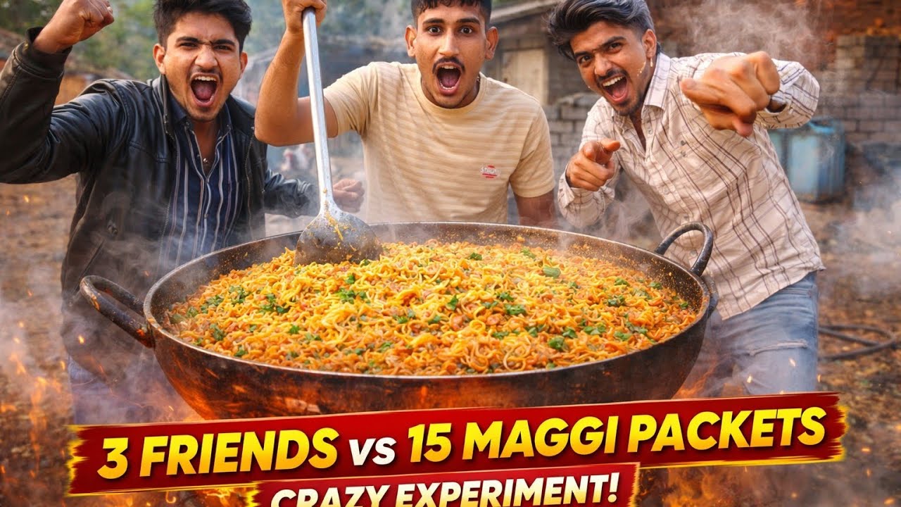 500 Maggi Packets vs 3 Crazy Friends! 🍜 Itni Saari Maggi Ek Saath? 🧐 - Humne Kar Dikhaya!