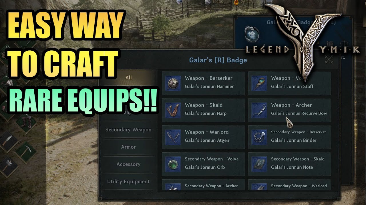 Easy way to CRAFT RARE EQUIPS in LEGEND OF YMIR