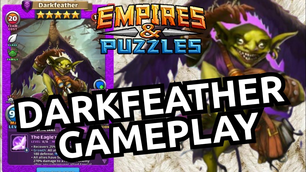 Darkfeather Gameplay! Titan Hits + Raiding! Should You Get Him In Soul Exchange?! Empires & Puzzles