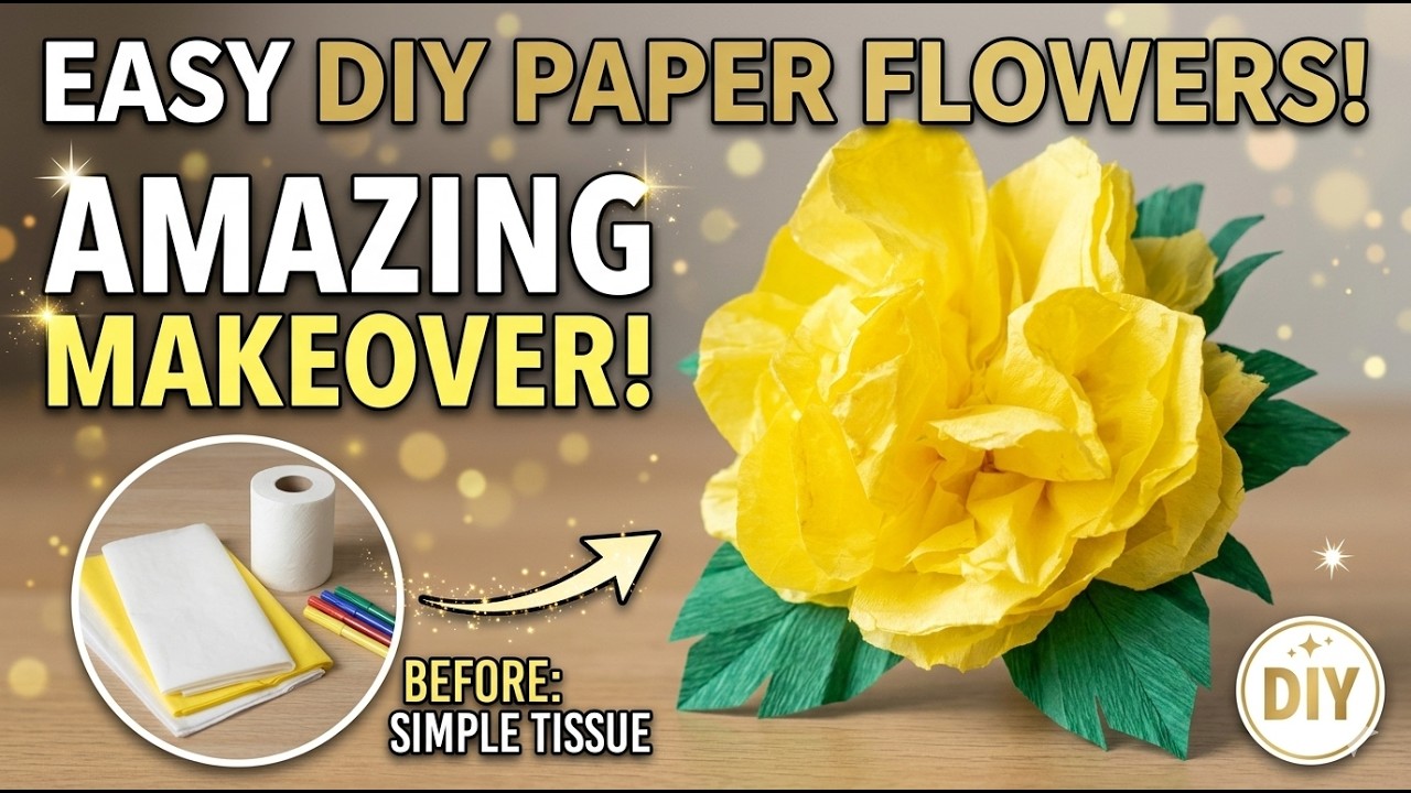 Vibrant DIY Yellow Paper Flower | Quick & Easy Crepe Paper Tutorial