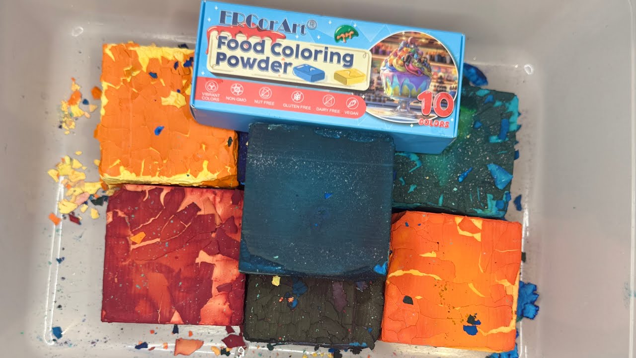 Crispy Dyed Blocks Rainbow Colors | Oddly Satisfying | ASMR | Gym Chalk