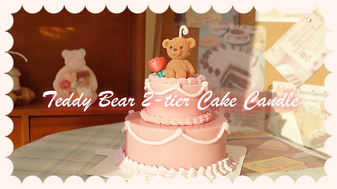 (eng)곰돌이🐻 2단 케이크🎂 Making Teddy Bear 2-tier Cake Candle