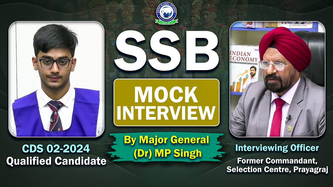 SSB Mock Interview CDS Qualified Candidate by Major General Dr. MP Singh✨ | CDS Mock Interview | KGS