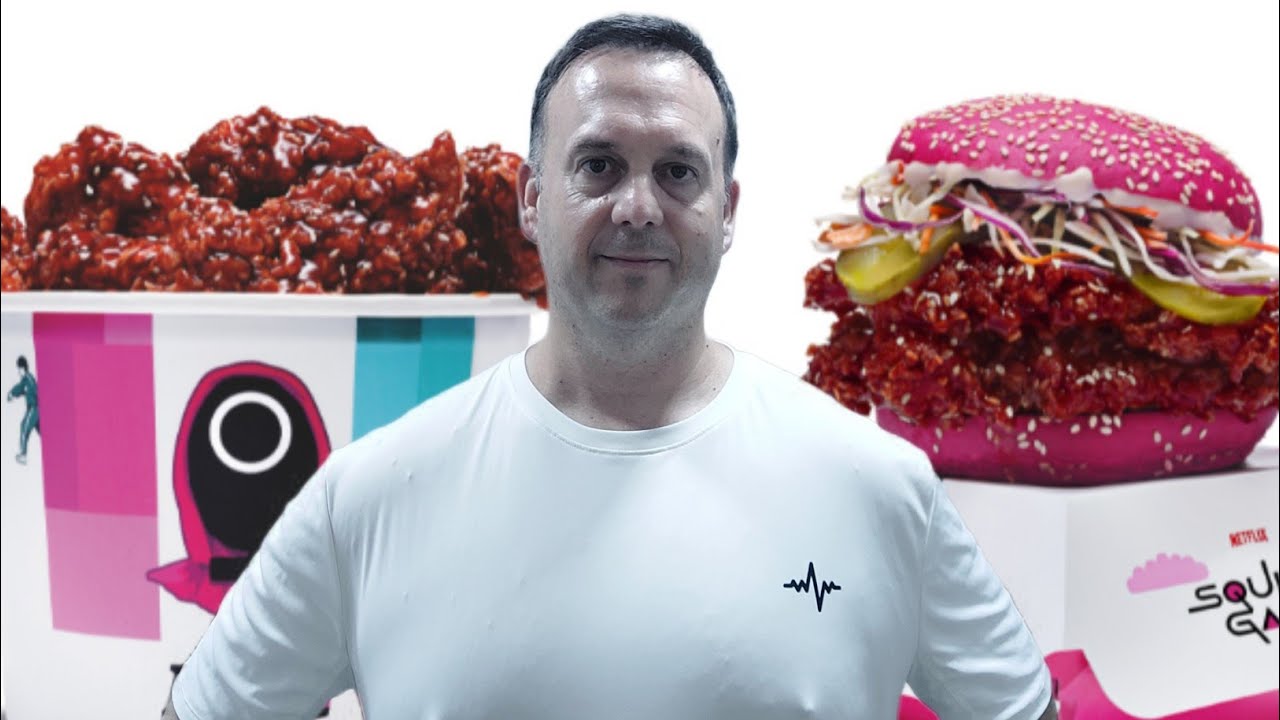 KFC : Pruebo la hamburguesa del juego del calamar