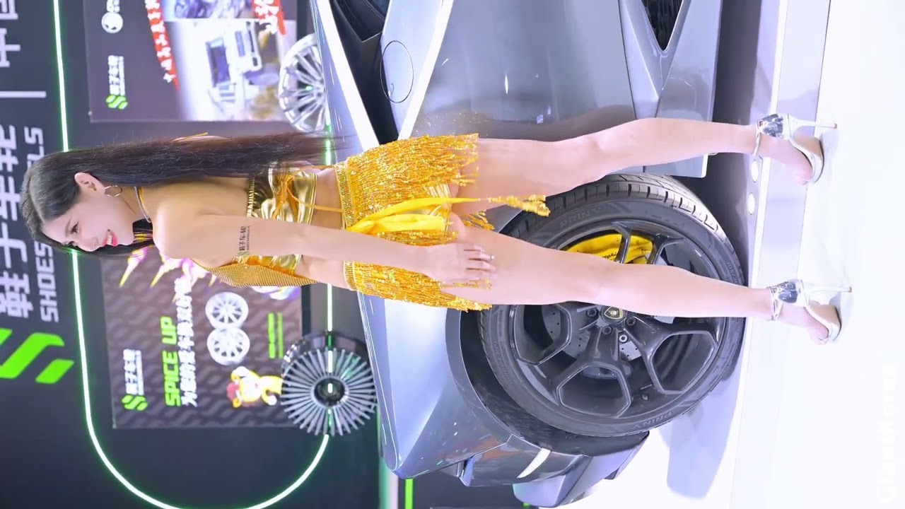 4K Fancam Model#16 Gold Top & Mini Skirt 1 Shenzhen Auto Salon 250301