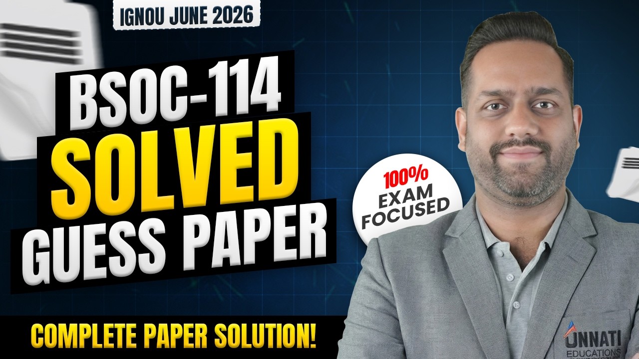 BSOC 114 Guess Paper June 2026 | IGNOU BSOC 114 Research Methods-II Important Questions
