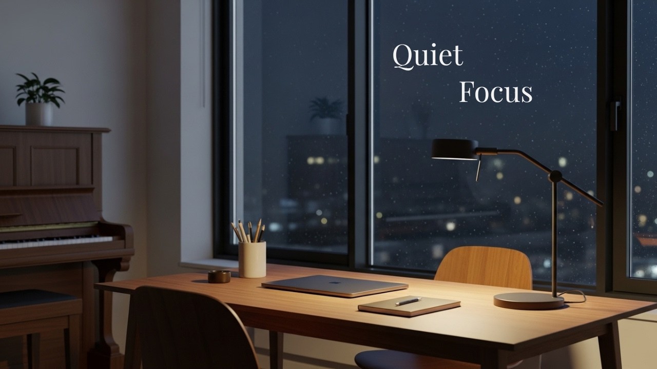 Quiet Focus Piano for Deep Work | 2 Hours Soft Rain for Productivity