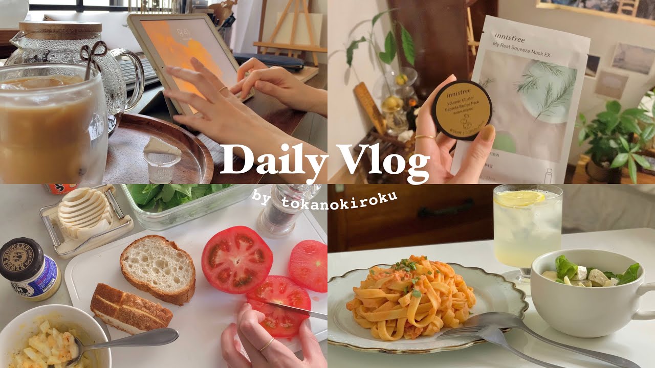 my weekly vlog📝work, editing, drawing, goods introduction, healthy meal, cooking｜aesthetic life🎞