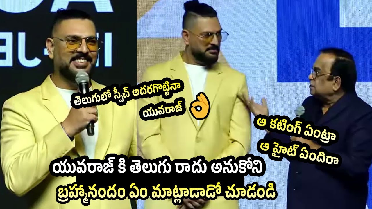 Yuvraj Singh Mind Blowing Speech In Telugu shocking On Brahmanandam