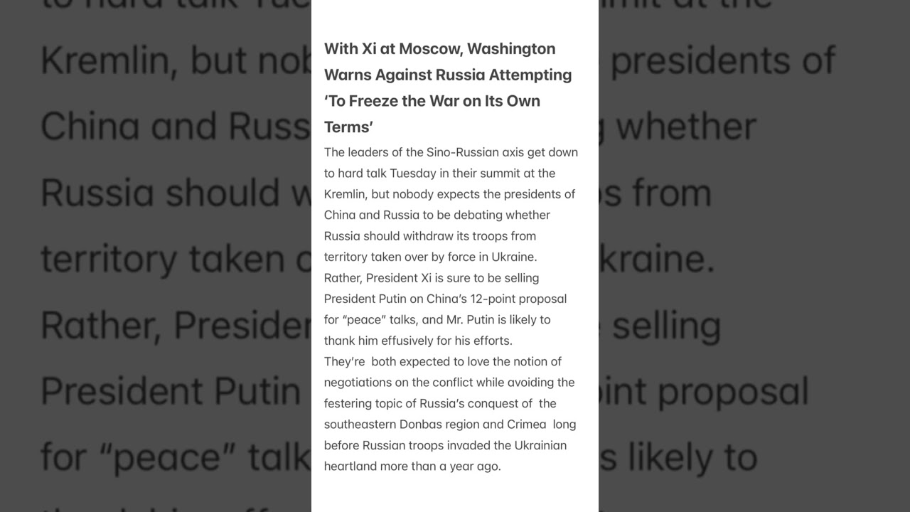 Xi in Moscow and Washington warning #chinaamerica #russiaamerica #factnews