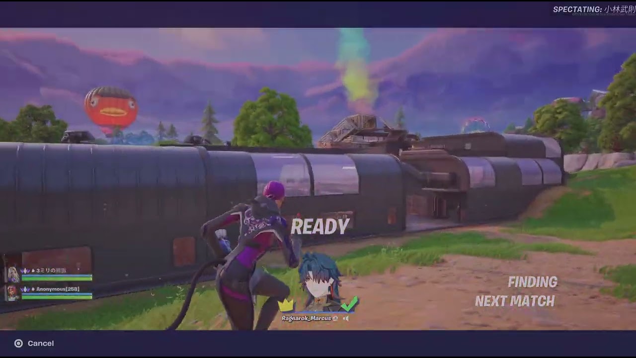 Fortnite_20260313 Teammate red enemy building sky blocks, ending fall down angel roll over