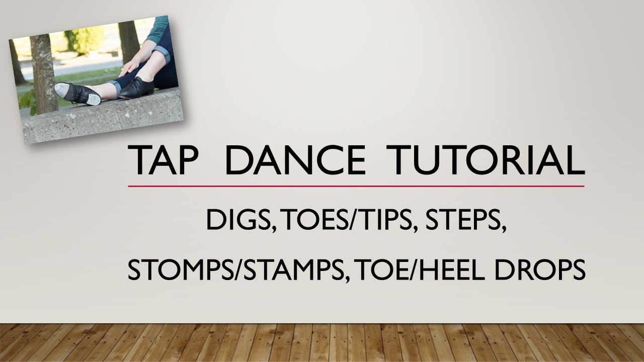 TAP STEPS FOR BEGINNERS (Part 2) - Dig, Tip, Step, Stomp/Stamp, & Toe/Heel Drop - TAP DANCE TUTORIAL