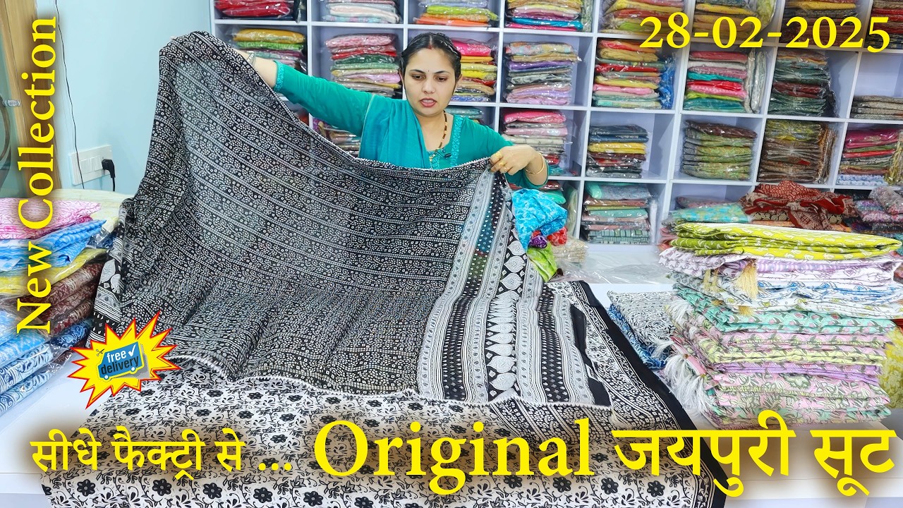 जयपुरी कॉटन के सूट, सीधे फैक्ट्री से,  New Design (28-02-2025) 🌹 shipping free 🌹 ☎️ 74043-95059