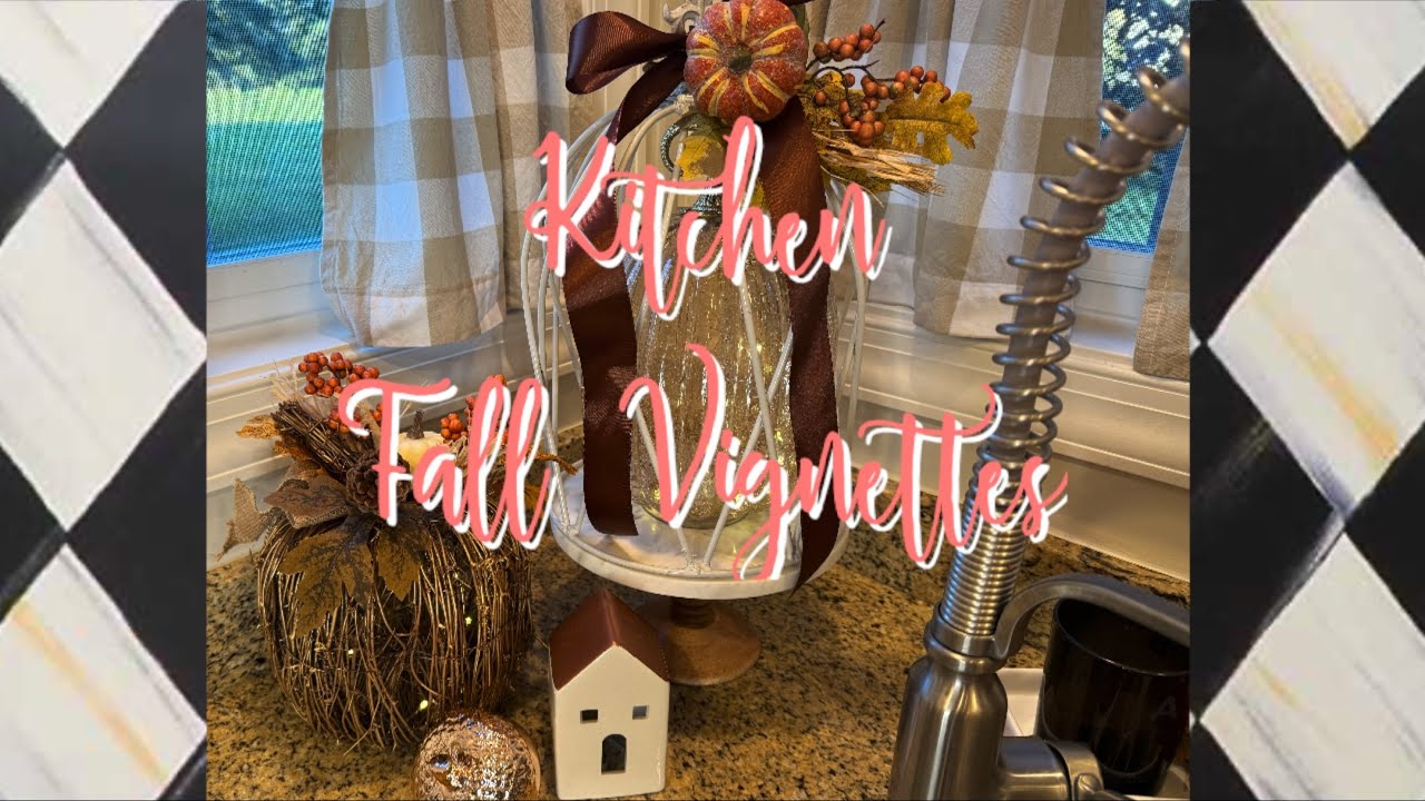 Fall Decorating 2024 Kitchen #farmhouse #decoratewithme #falldecor #fallvignette  #home #autumndecor