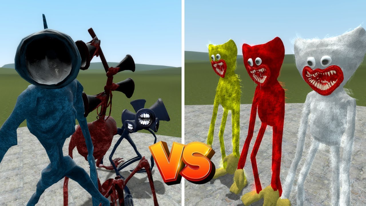 TEAM SIREN HEAD VS TEAM HUGGY WUGGY EPIC FIGHT - In Garry's Mod