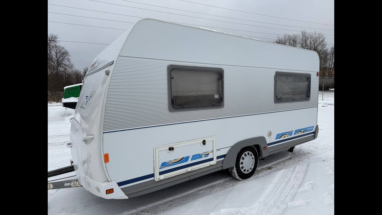 Немецкий караван-турист DETHLEFFS на 3-4 места с французской кроватью с мувером и большой палаткой