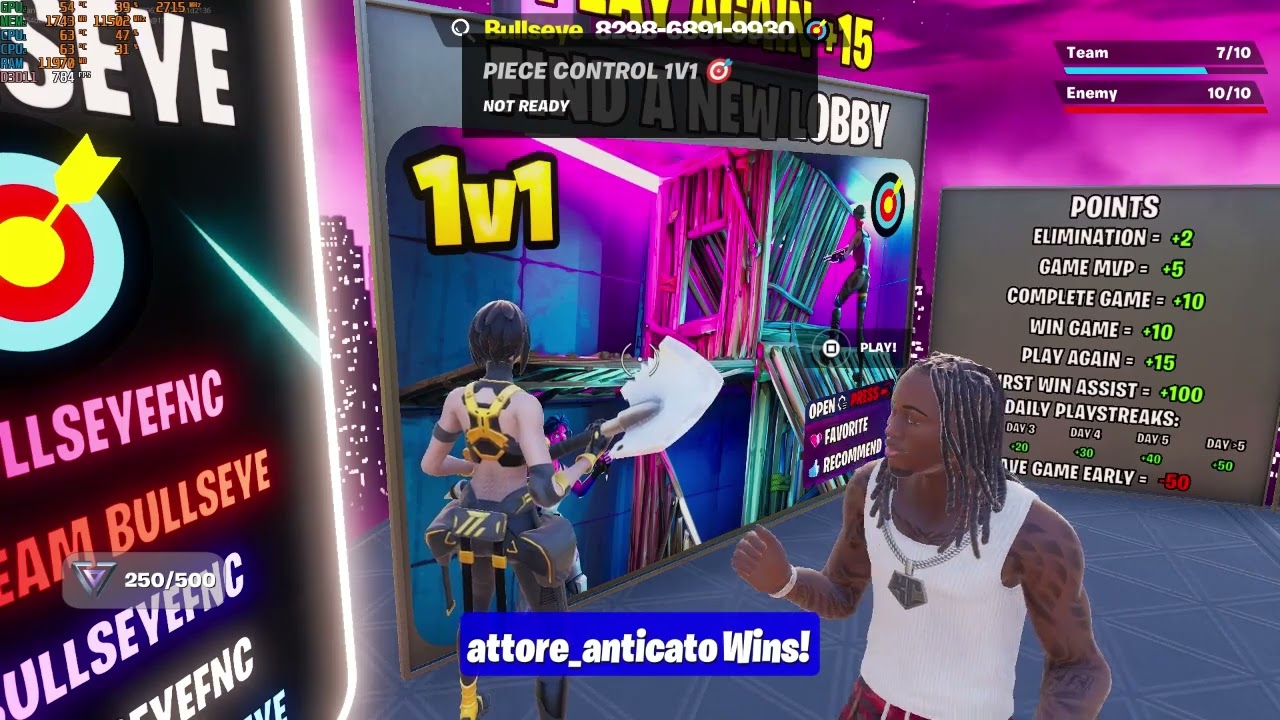 Spelar FORTNITE tills jag vinner två games i 1v1 peice control
