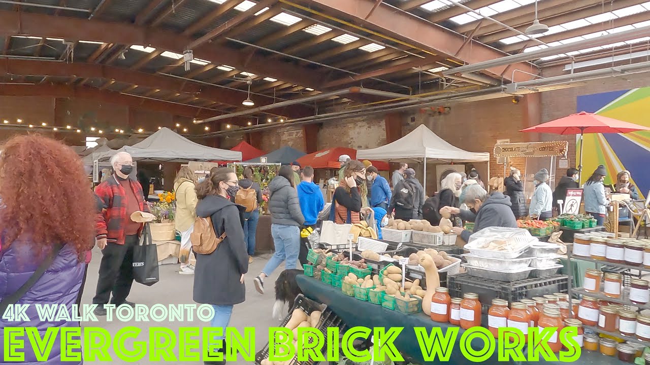 Evergreen Brick Works & Farmers' Market (October 2021): 4K Slow Walk Toronto, Canada