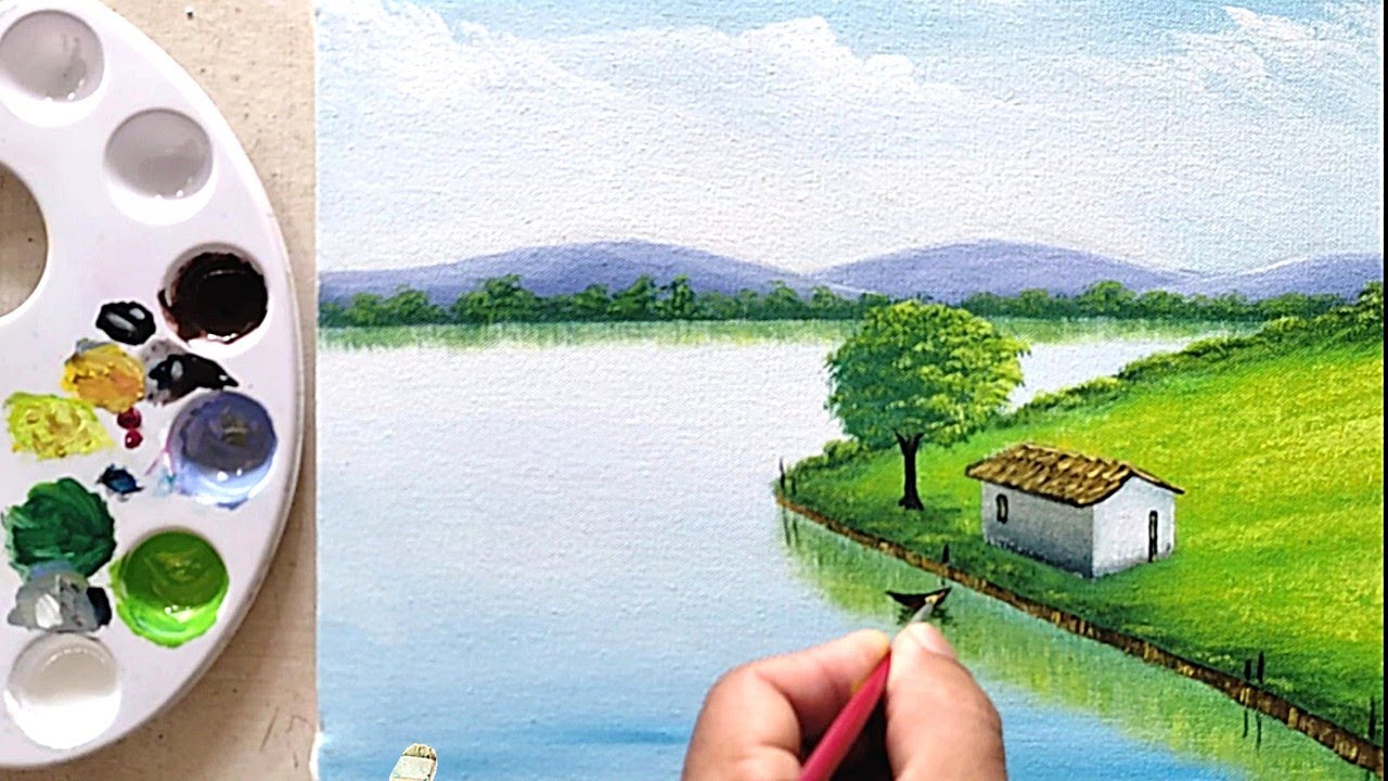 Pintura Paisagem Técnica acrílica sobre tela
