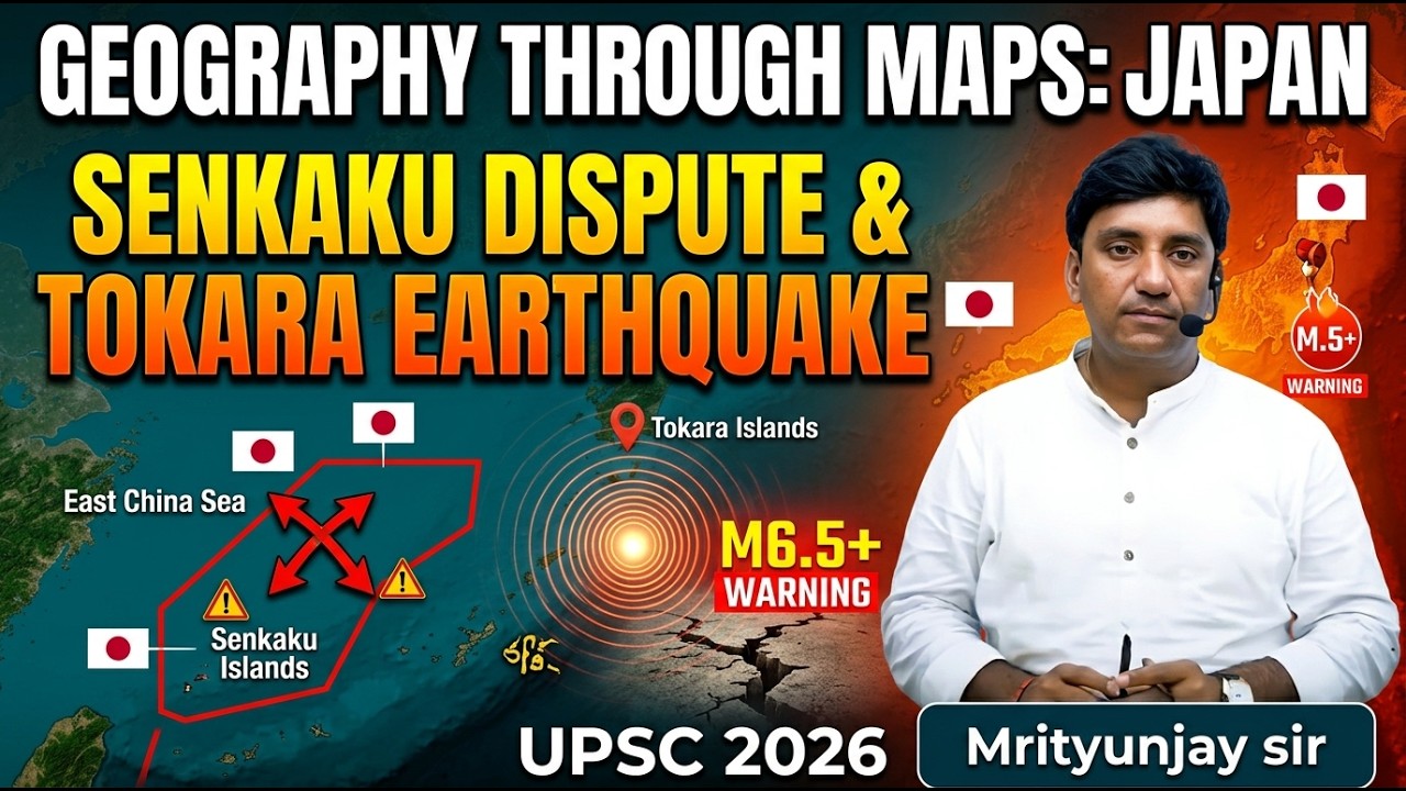 Geography Through Maps: Japan | Senkaku Dispute & Tokara Earthquake | UPSC 2026