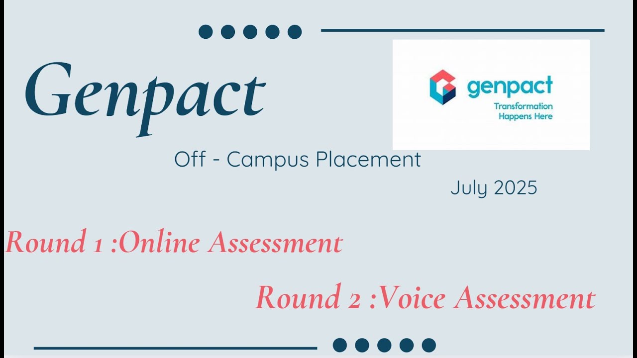 Genpact Off-Campus Placement July 2025 | Online & Voice Assessment Rounds Explained | Mind Bender
