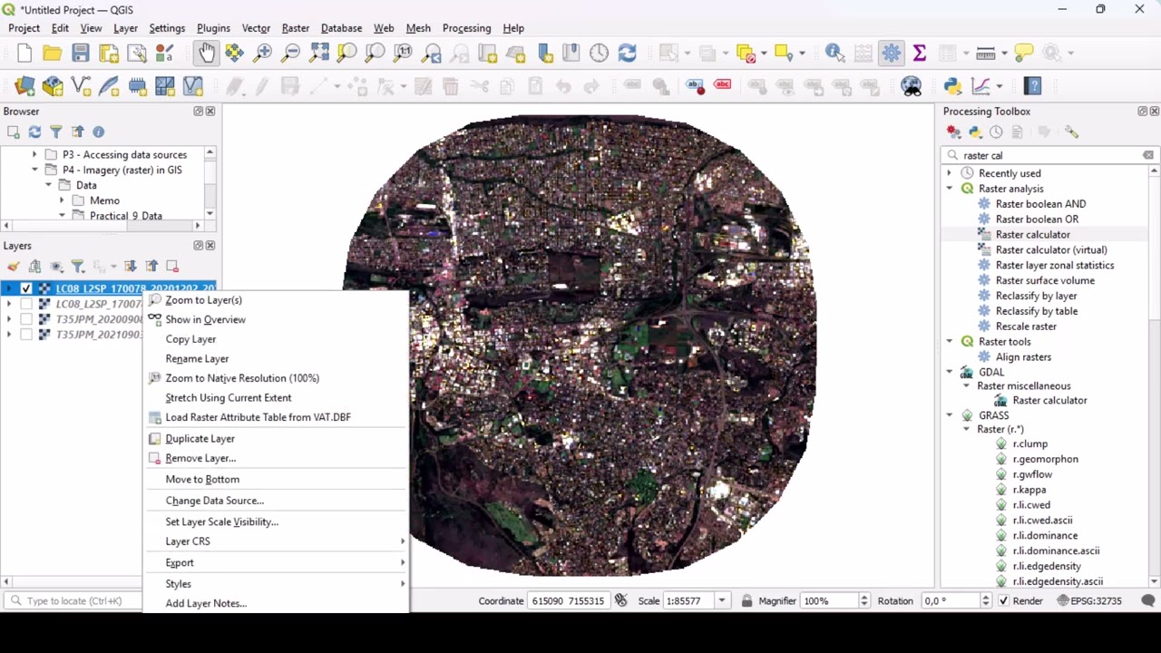 QGIS Более продвинутый растровый калькулятор