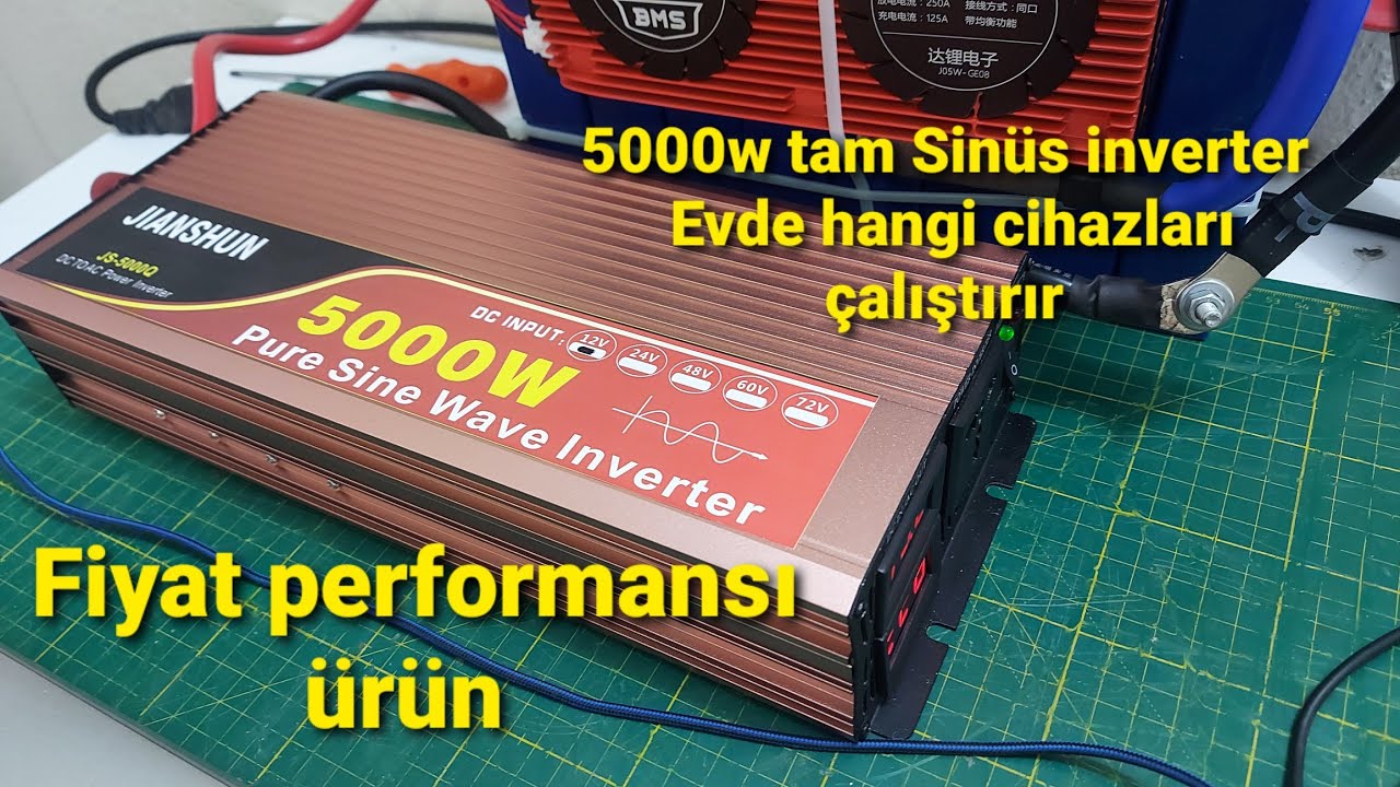 12v 5000w tam sinüs inverter evde hangi çihazları çalıştırır incelme ve test