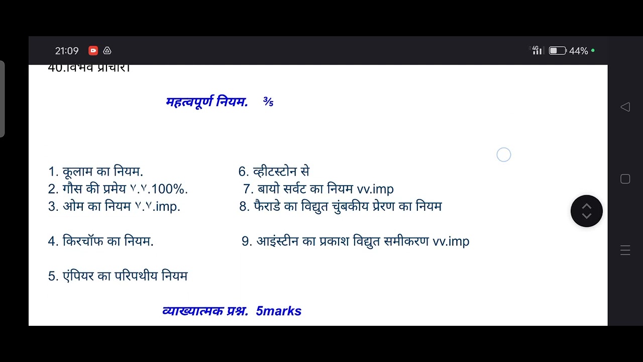 कक्षा 12 भौतिक विज्ञान महत्वपूर्ण प्रश्न 2026