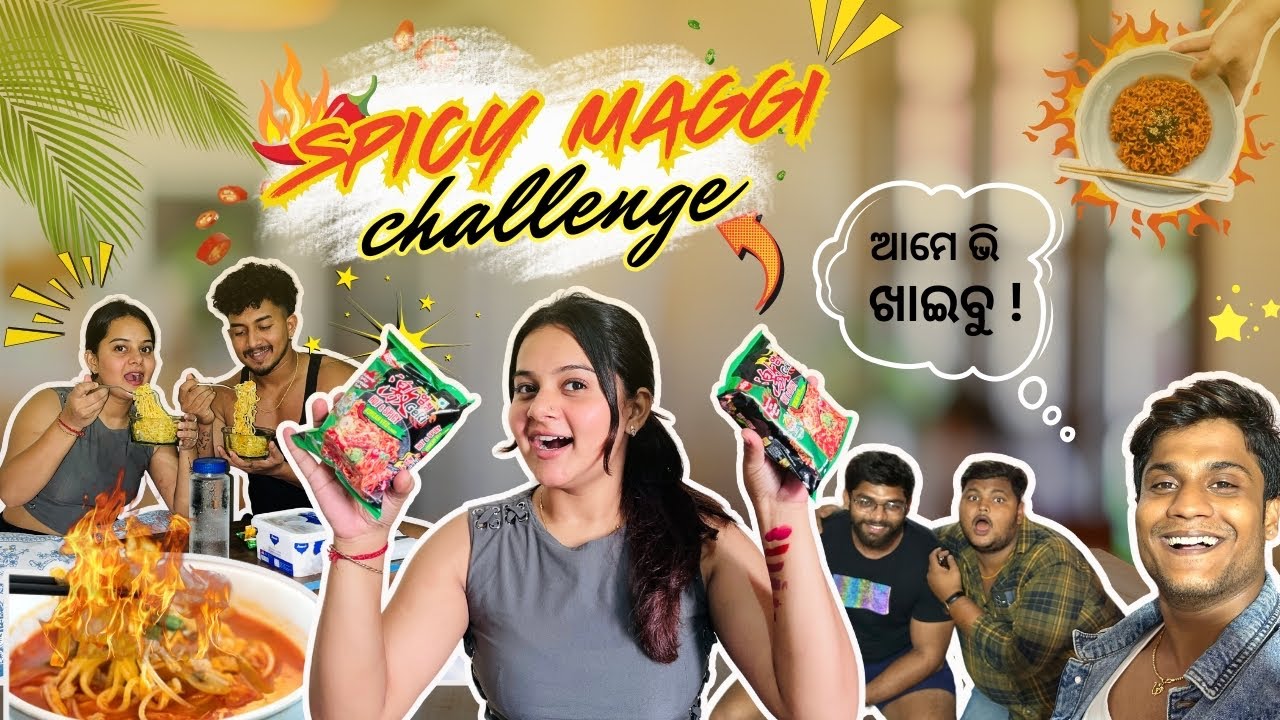 Spicy Maggi challenge  🍝🍲 || ￼ ଆମେ ଭି ଖାଇବୁ 😇😂 || pradosh lifestyle 🤳🤳