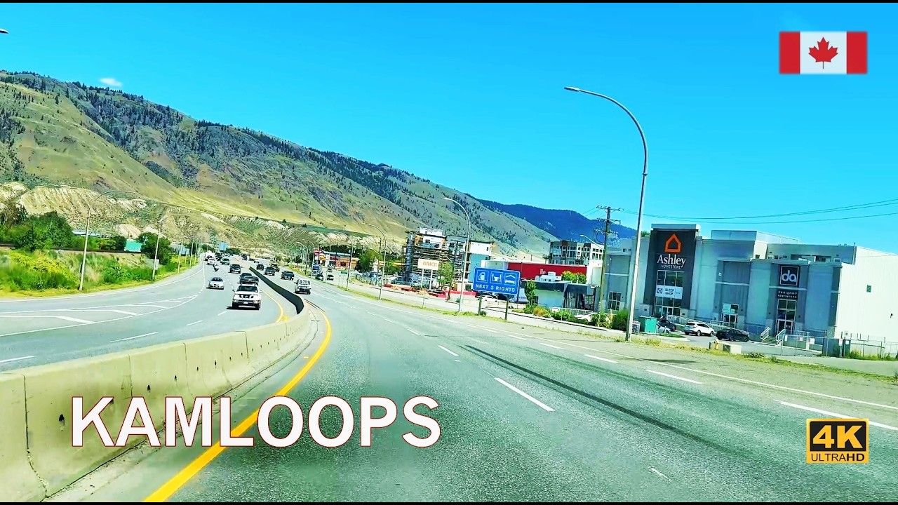 Kamloops British Columbia Drive - Trans-Canada Highway | 4K