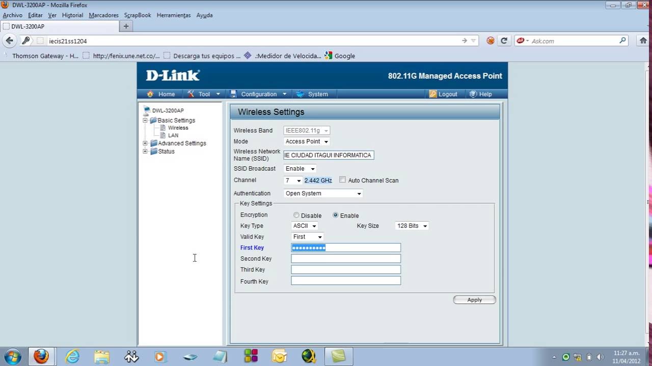 CONFIGURACION AP D-LINK DWL 3200