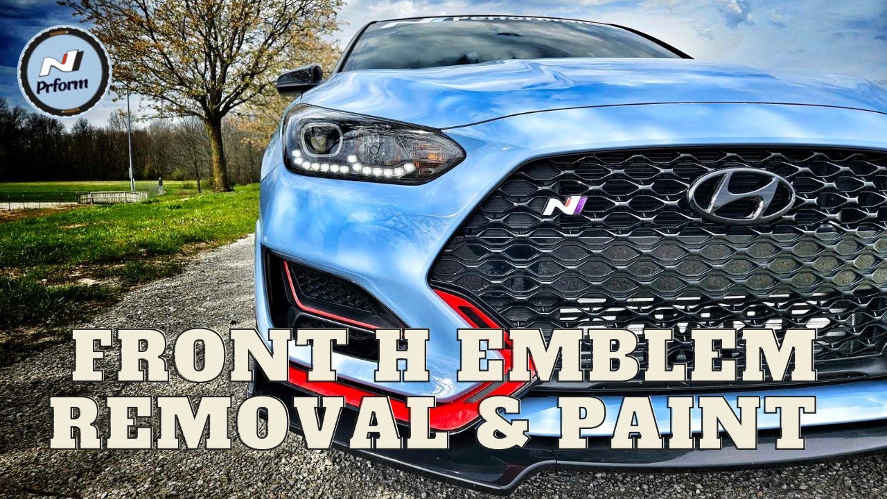 2019+ Hyundai Veloster N Front Bumper Grill H Emblem Removal & Paint