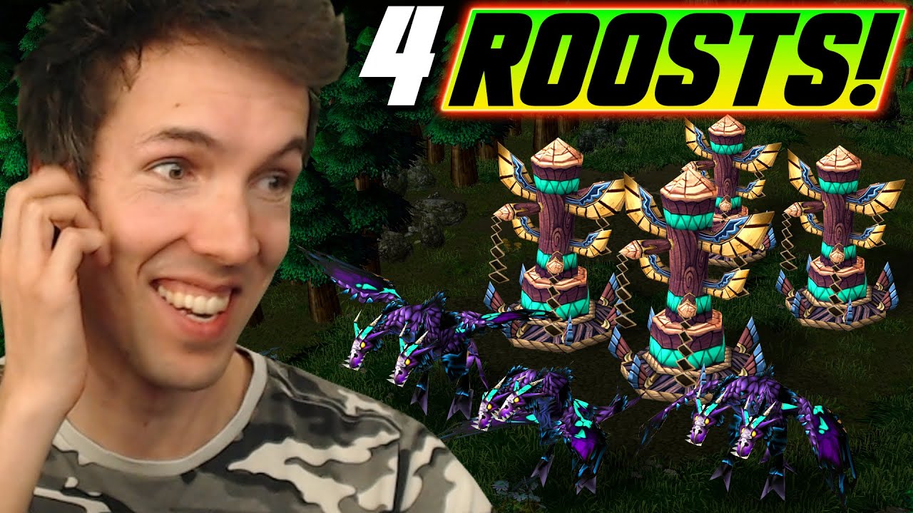 This guy had 4 ROOSTS! CHIMAERA OVERLOAD! WC3 4v4