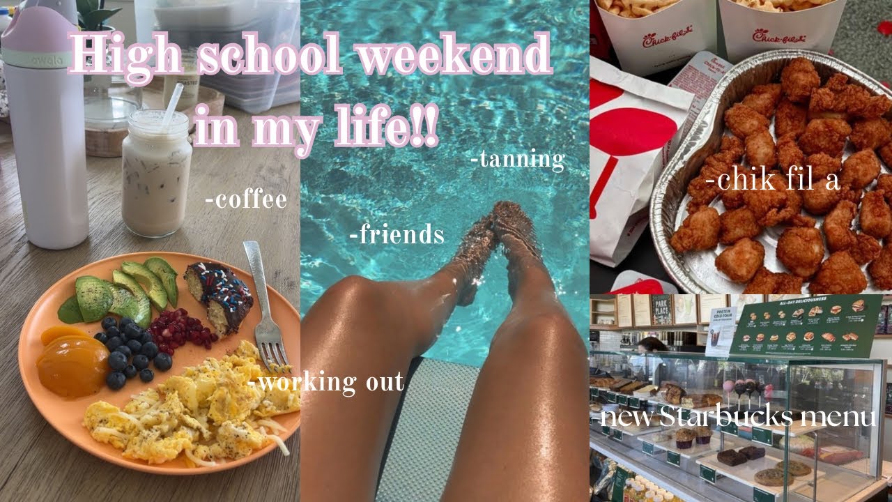 High school weekend in my life vlog!!☀️💐 *tanning *baking *starbucks *working out *friends *grwm 