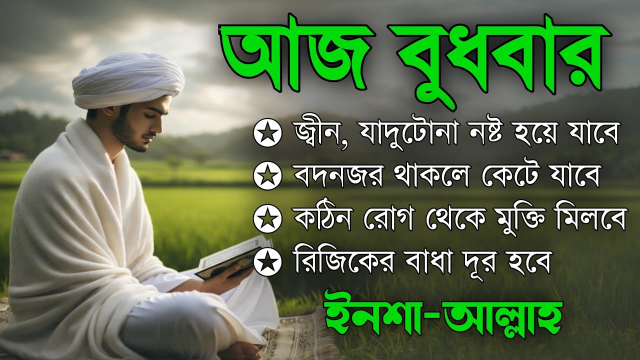 আজ বুধবার | জীন, ভুত, রোগ, দুশ্চিন্তা, বদনজর, রিজিকের বাধা দুর হবে | Listen every wednesday