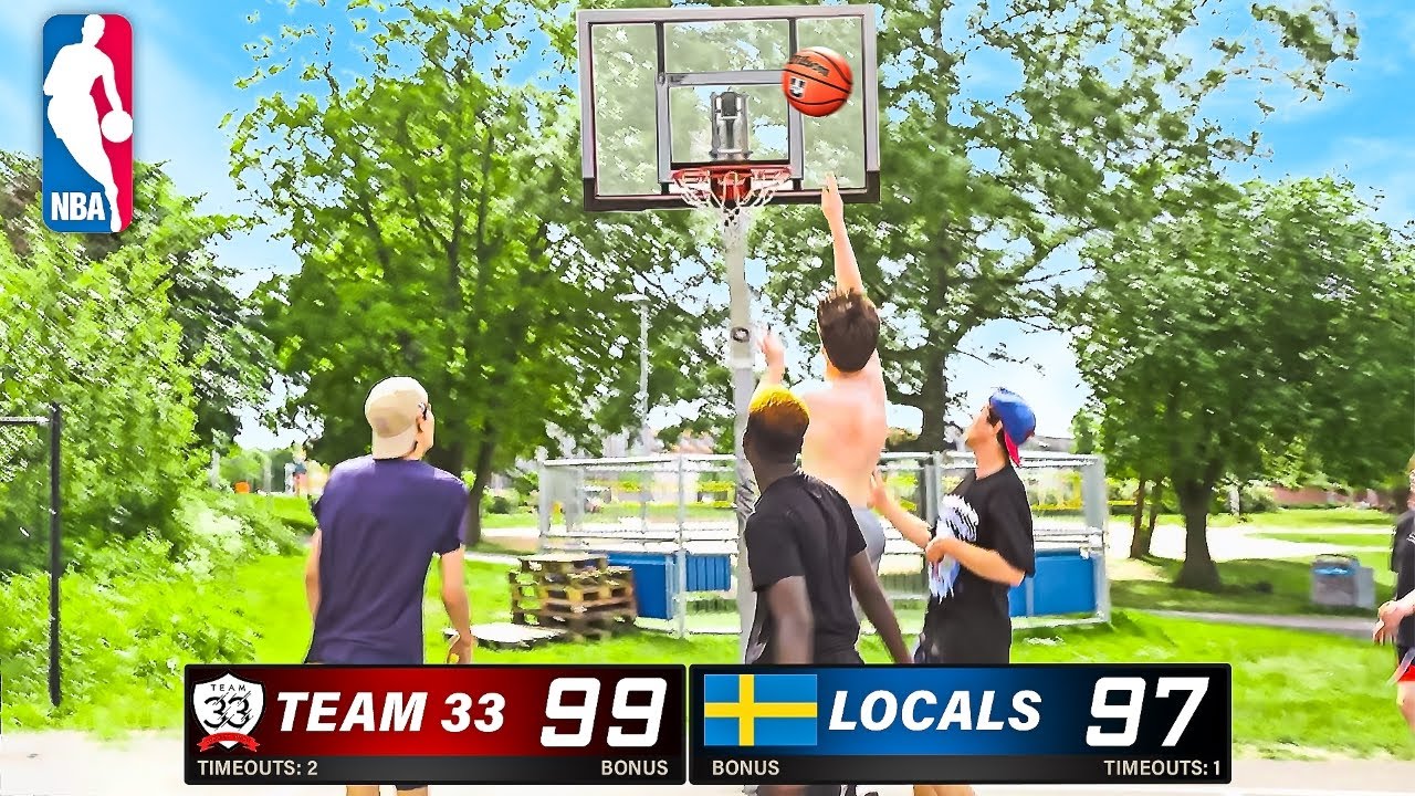 FORTNITE PROS vs SWEDISH LOCALS in PRO Basketball (4v4)