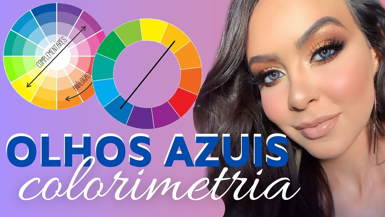 Realçando olhos AZUIS com COLORIMETRIA - Como destacar olho azul com maquiagem?