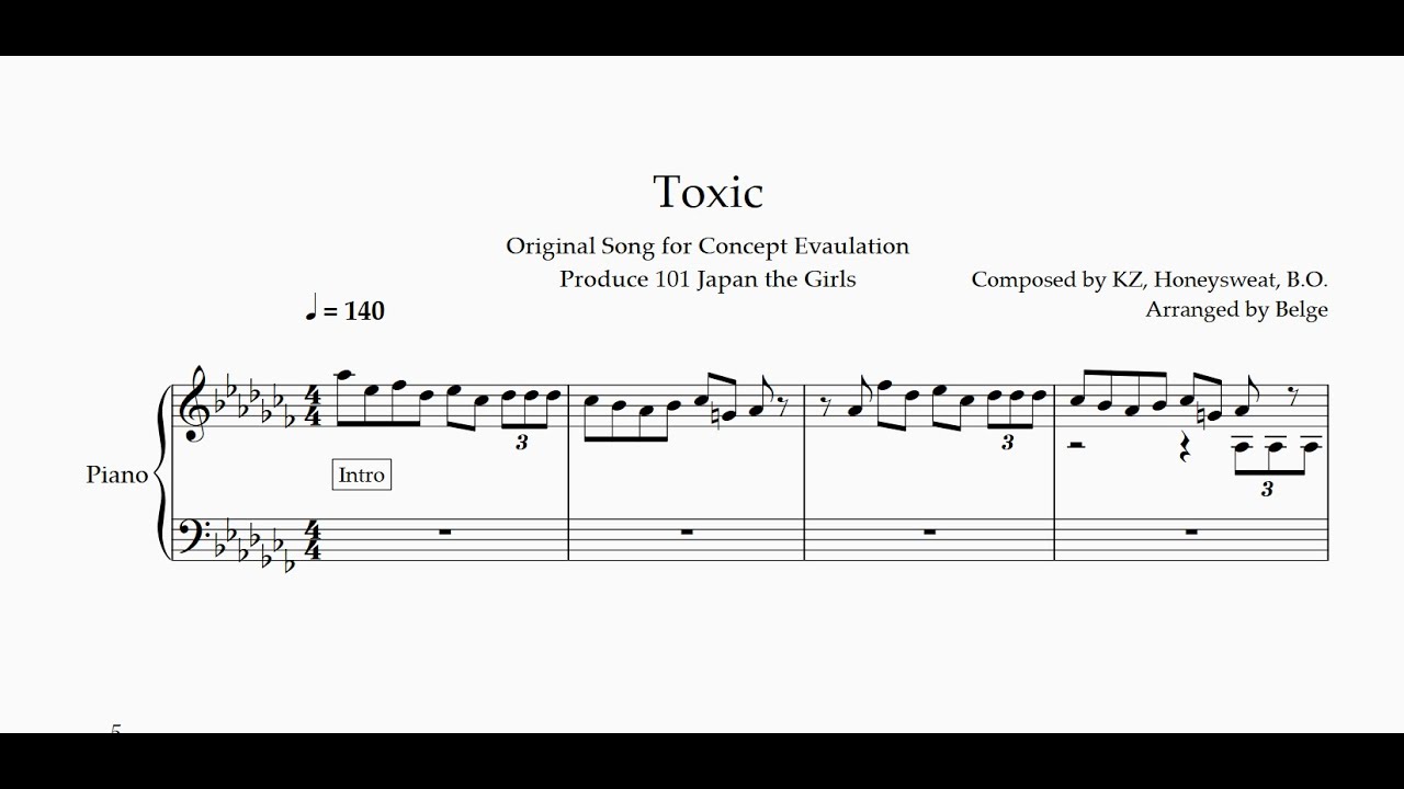 日プ Toxic  Piano version