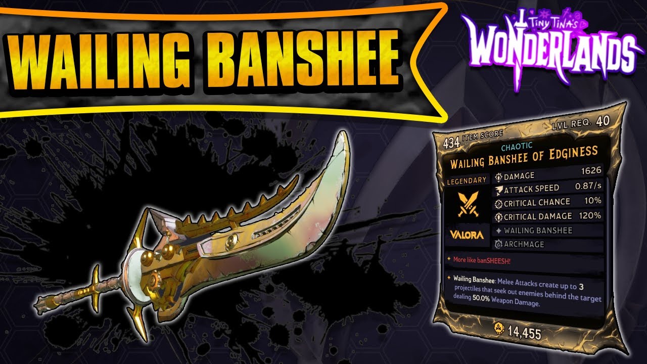 Wailing Banshee Legendary Weapon Guide | Homing Projectiles! (Tiny Tina's Wonderlands)