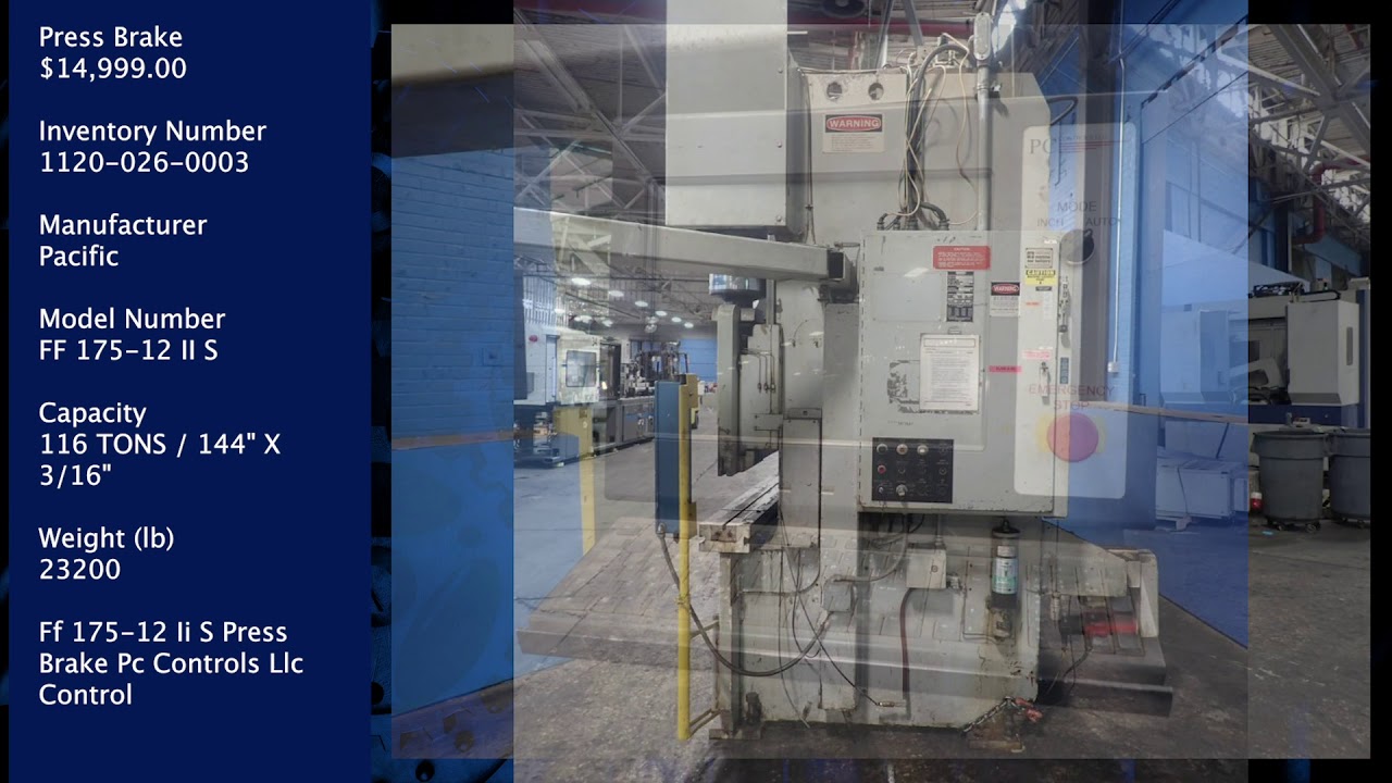 (SOLD) Pacific Press Brake for Sale at HGR Industrial Surplus
