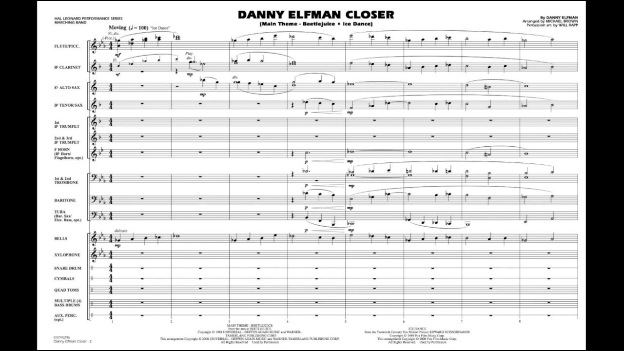 Danny Elfman Closer arranged by Michael Brown