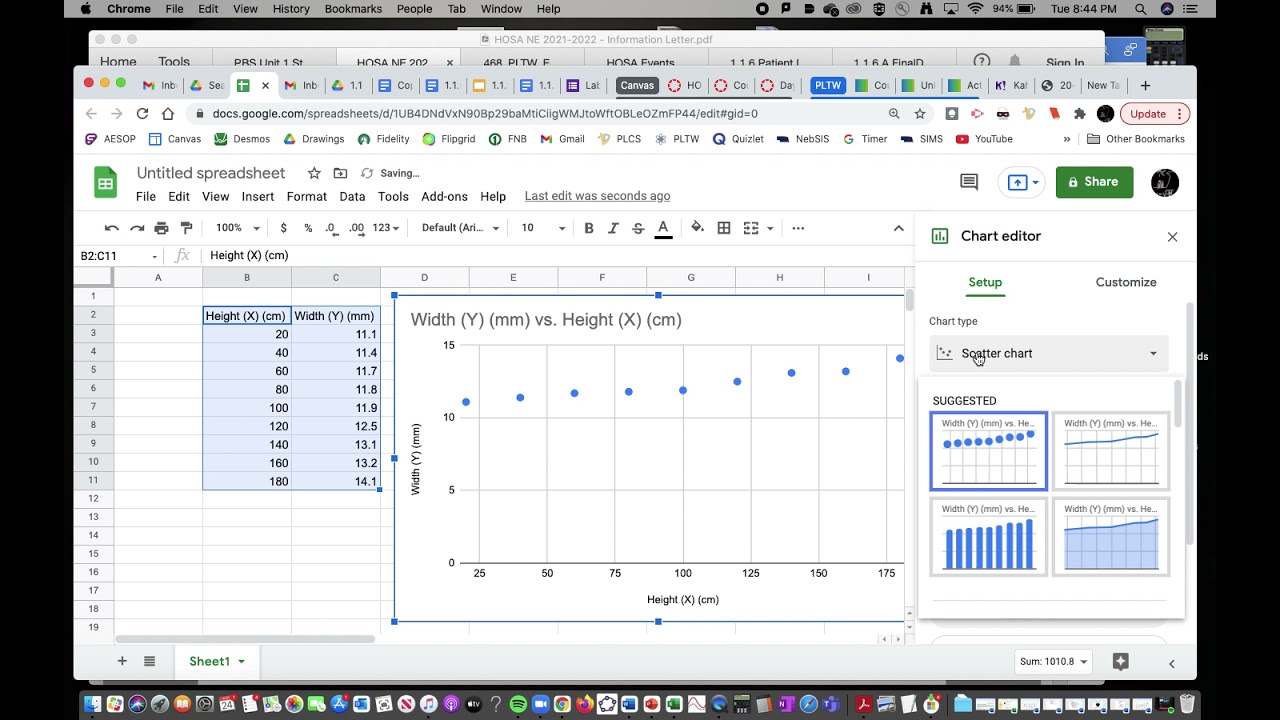 Creating a Scatter Plot and Trend Line Using Google Sheets