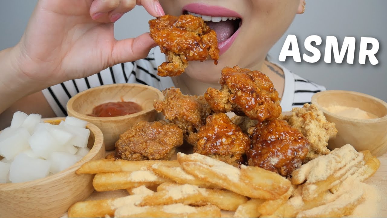 ASMR *KOREAN FRIED CHICKEN *The Best* Original, Yangnyeom and Soy Garlic NO TALKING Eating Sound