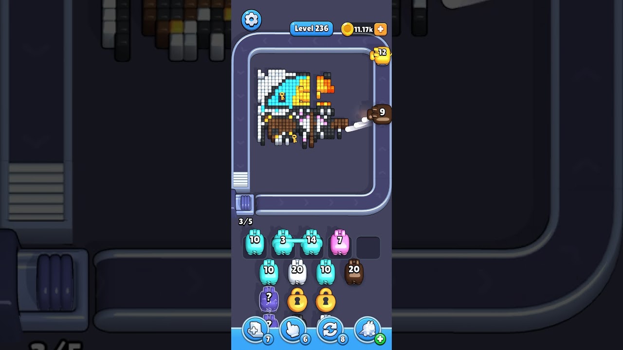 Level 236 bears under umbrella pixel puzzle! #pixelflow #level236 subscribe!