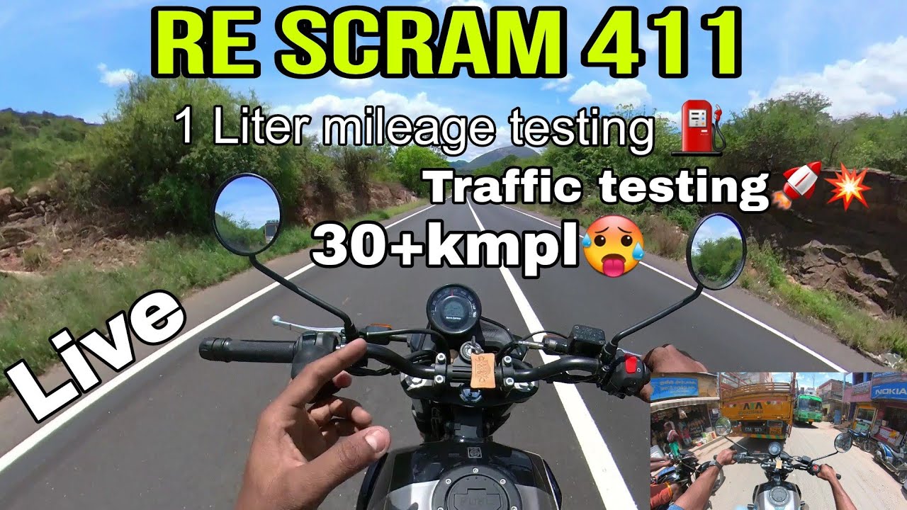 Royal Enfield scram 411 | 1 Liter mileage testing ⛽ | 30+KMPL🥵 | Murlee_vlogs | Tamil |