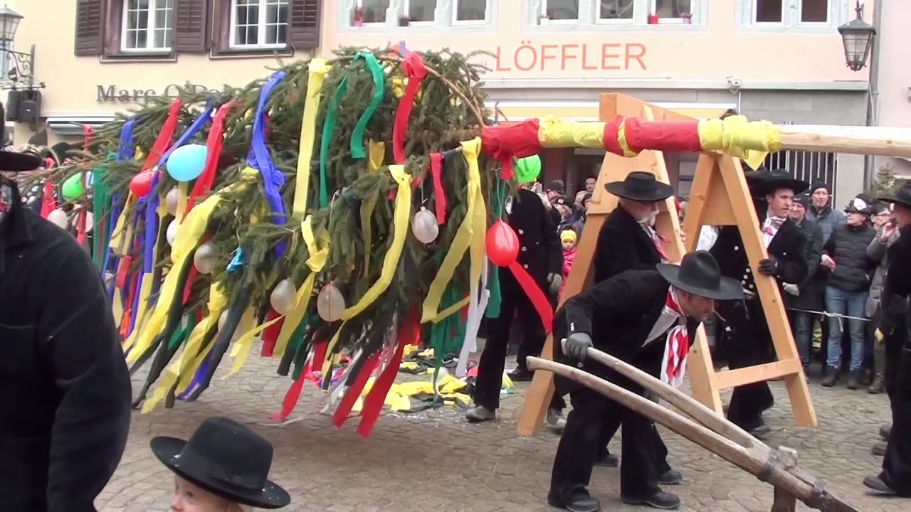 Narrentag 2020 in Überlingen Narrenbaumstellen